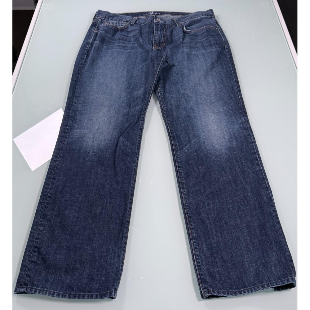 7 For All Mankind Carsen Jeans Mens 36x32 Striaght Leg Blue Denim USA 7FAM - Picture 3 of 16